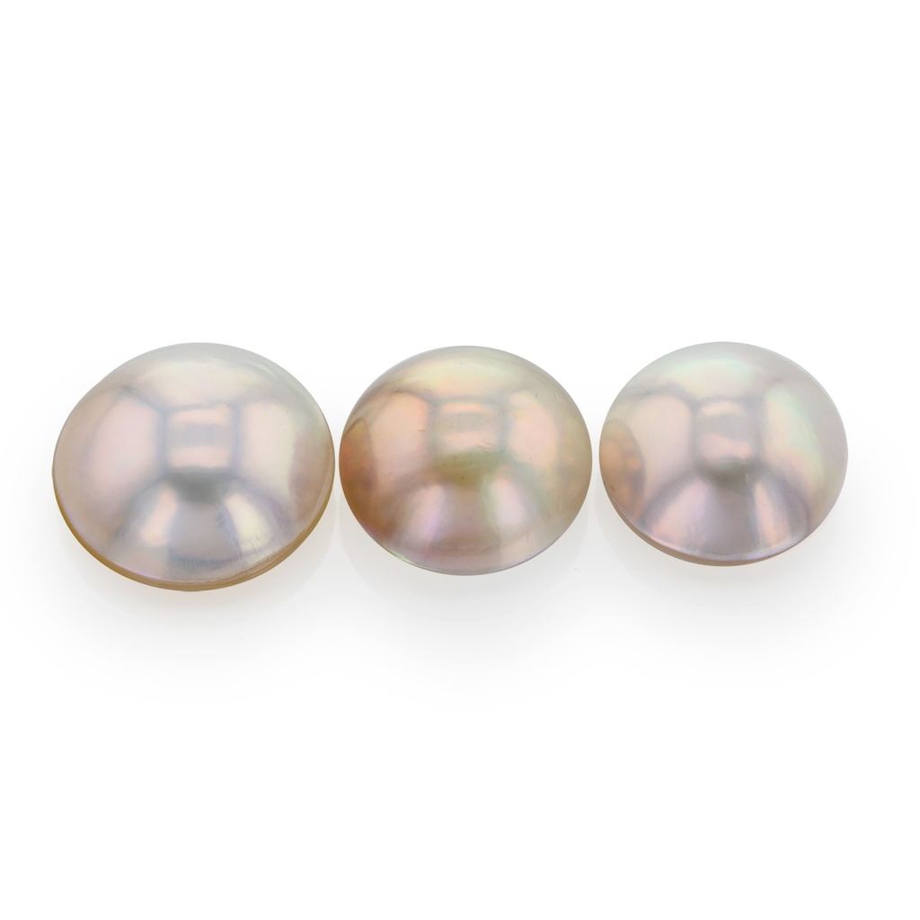 Japanese Mabe Pearl 15-17mm Round Champagne