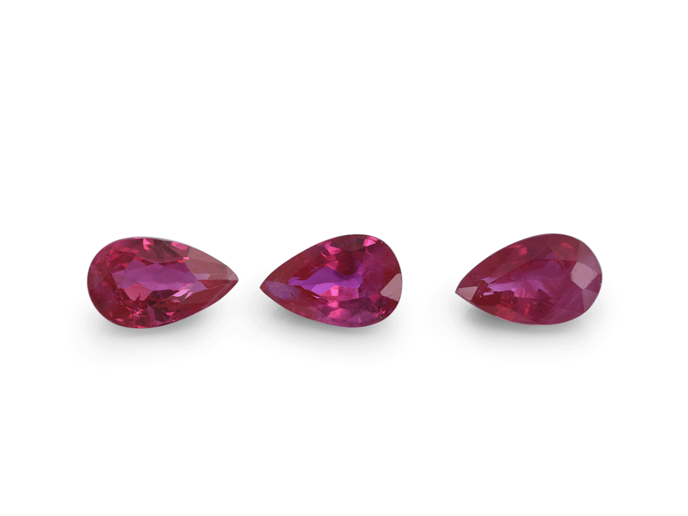 Ruby 5x3mm Pear Shape Good Pink Red 