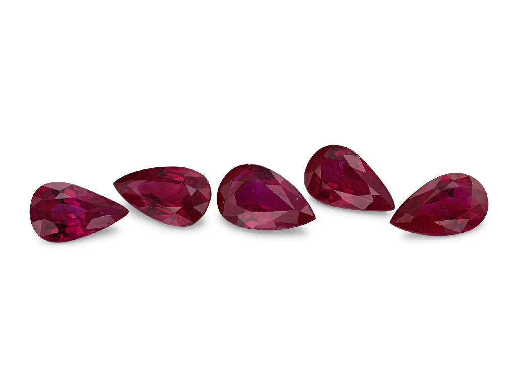 Ruby 5x3mm Pear Shape Good Red 