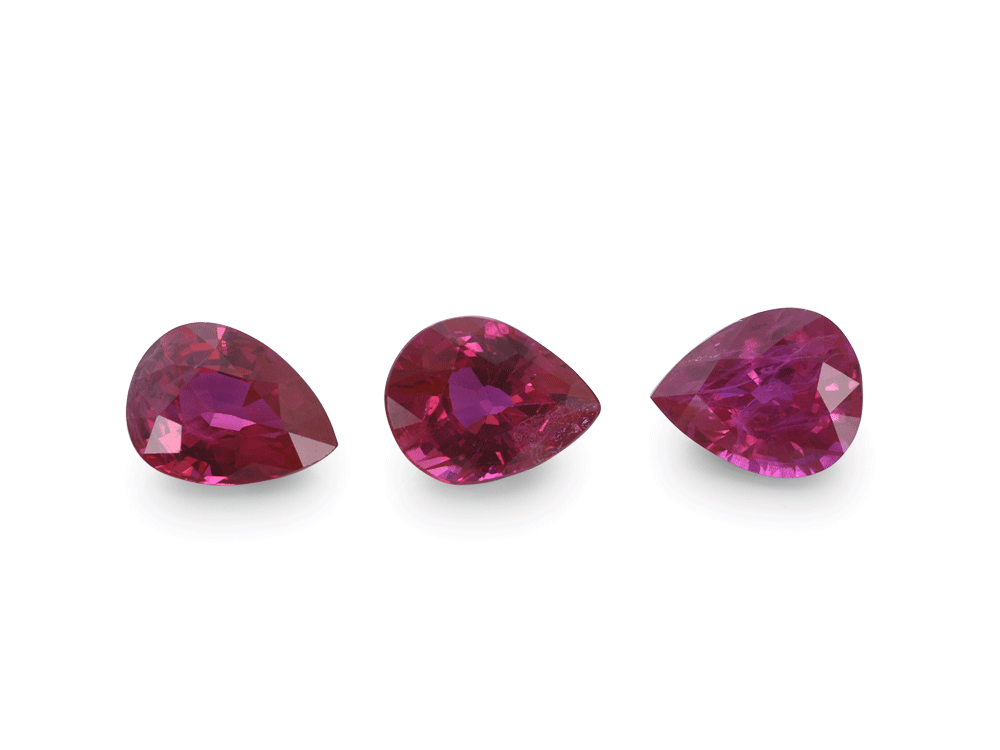 Ruby 5x4mm Pear Shape Good Pink Red 
