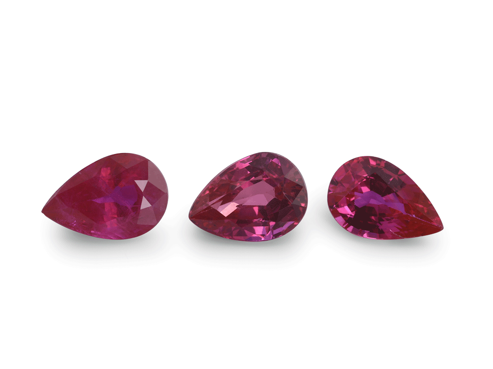 Ruby 6x4mm Pear Shape Good Pink Red 