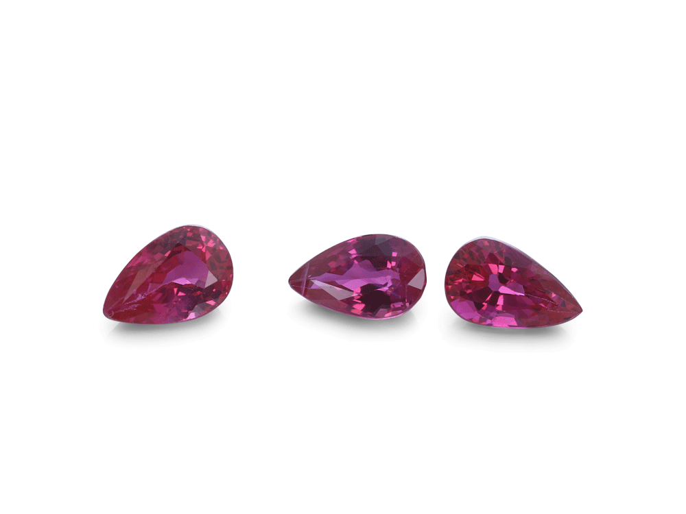 Ruby 5x3mm Pear Shape Mid Pink Red 