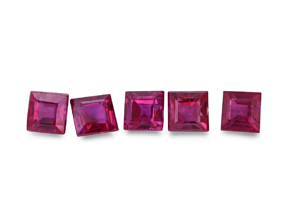 Ruby 2.25mm Square Carre Good Pink Red