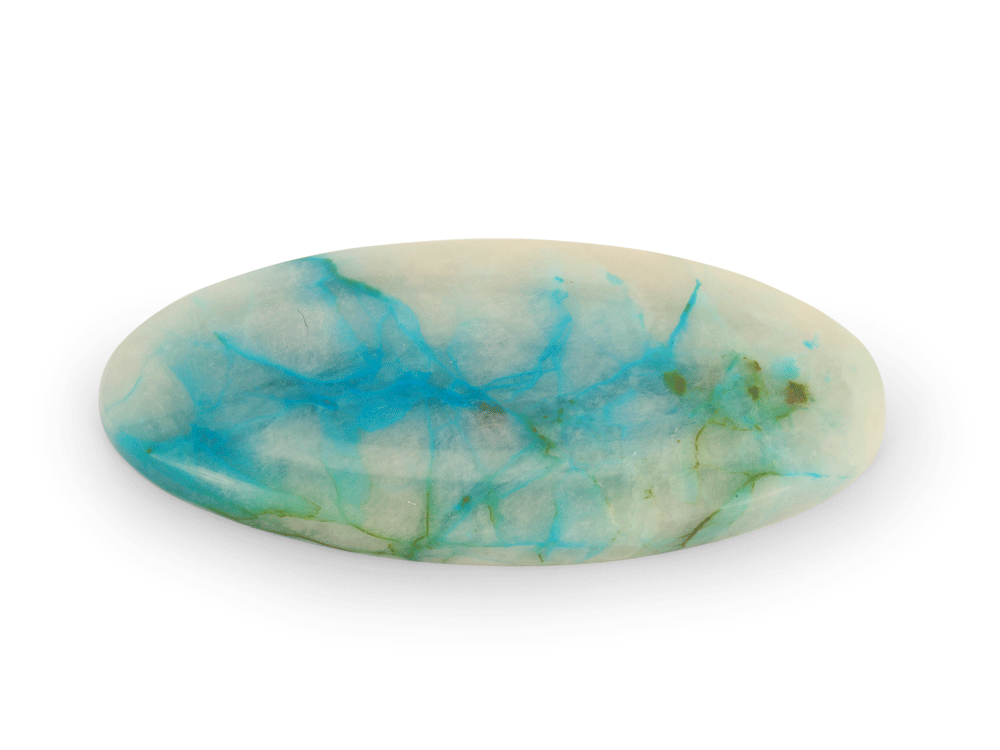 Chrysocolla Copper Quartz 40x16.5mm Oval