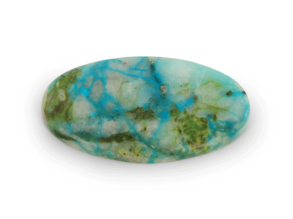 Copper, Chrysocolla Quartz 36x19mm Oval 