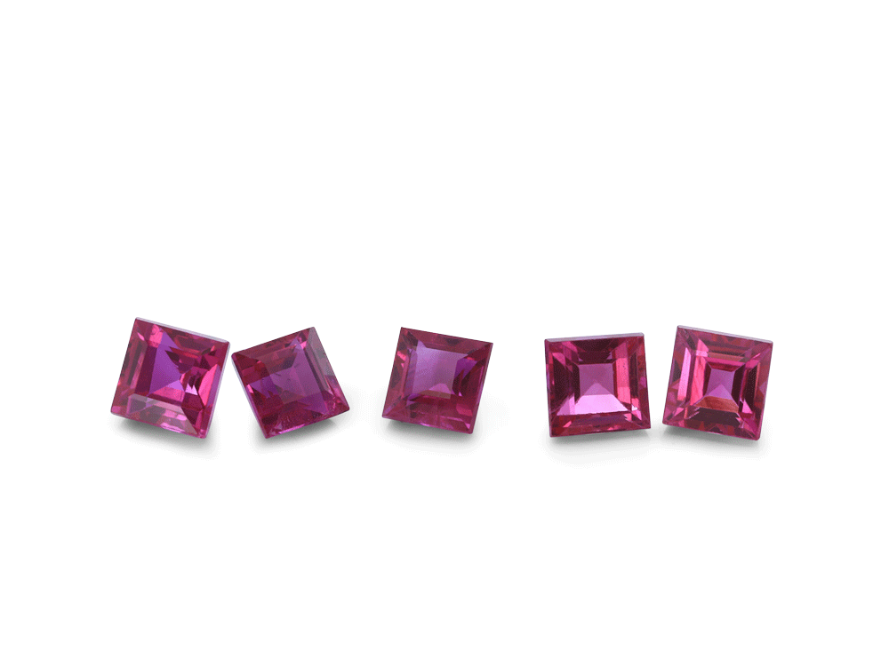 Ruby 2.50mm Square Carre Good Pink Red