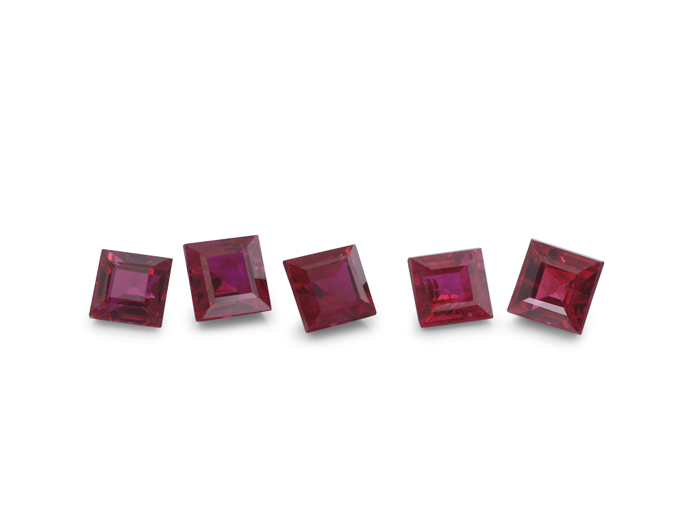 Ruby 2.50mm Square Carre Good Red