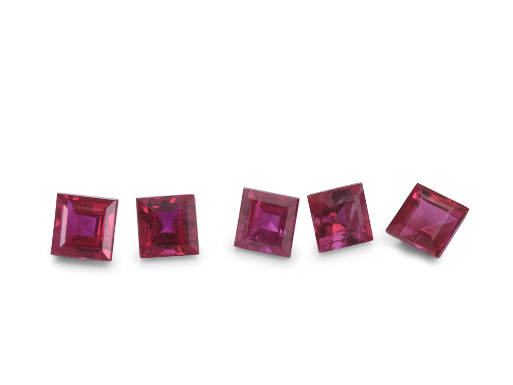 Ruby 2.75mm Square Carre Good Pink Red