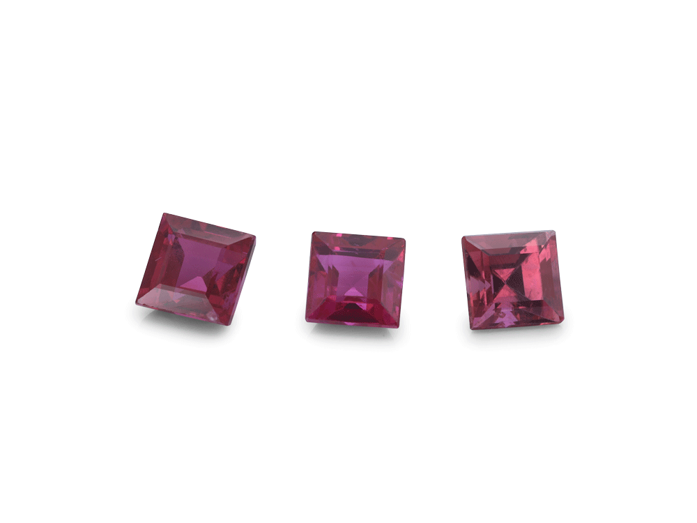Ruby 3.25mm Square Carre Good Pink Red