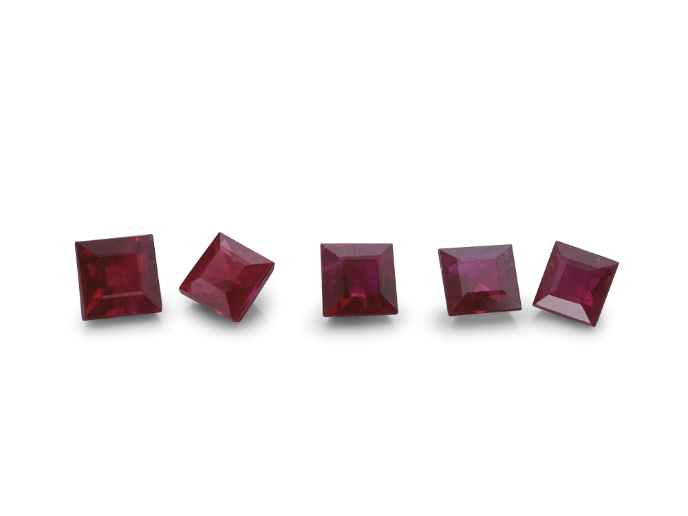Ruby 2.50mm Square Carre Mid Red