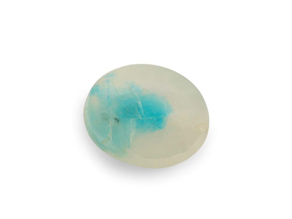 Quartz w Amazonite 12x10mm Oval 