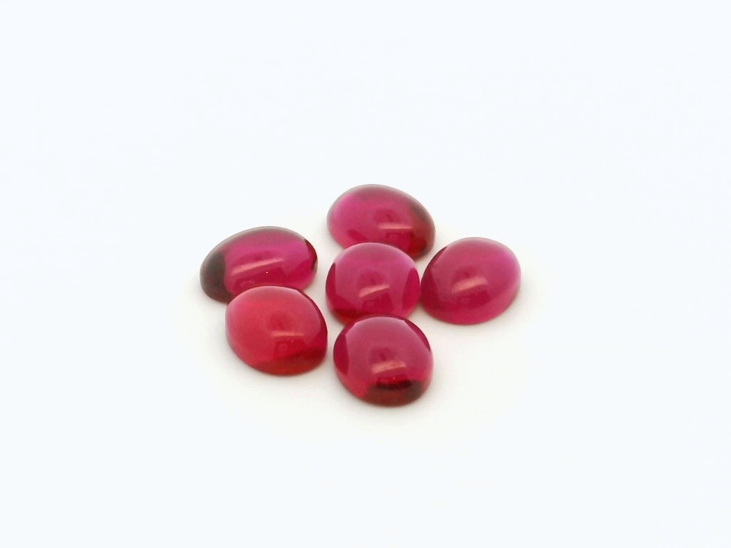 Synthetic Ruby 8x6mm Oval Cabochon Pink Red