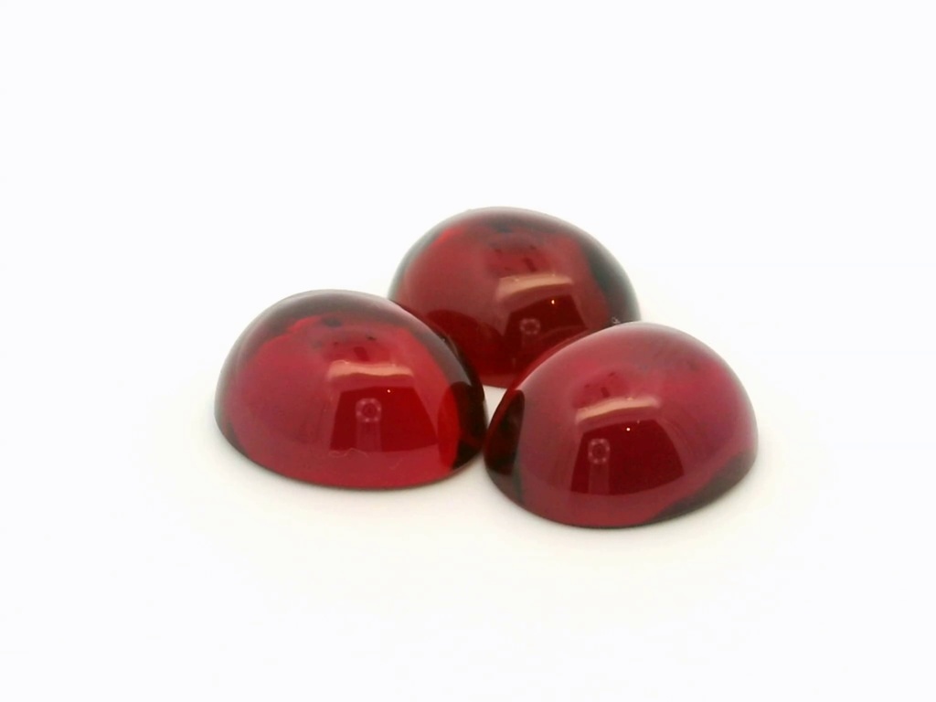 Synthetic Ruby 14x12mm Oval Cabochon German Cut Bright Red