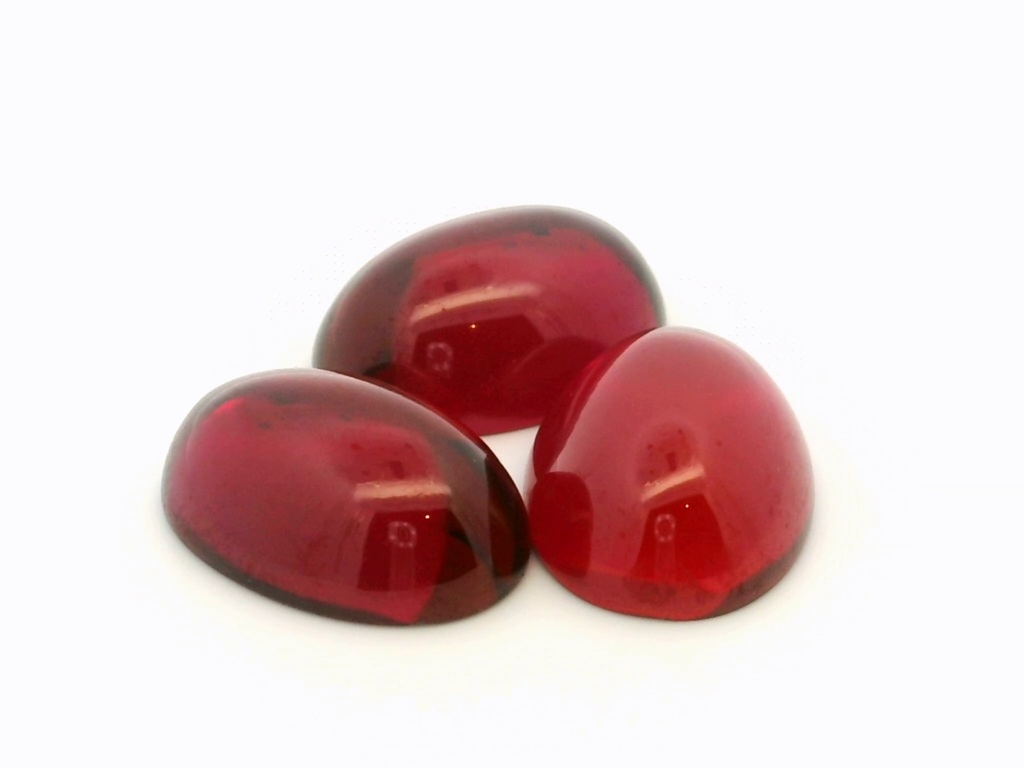 Synthetic Ruby 18x13mm Oval Cabochon German Cut Pink Red