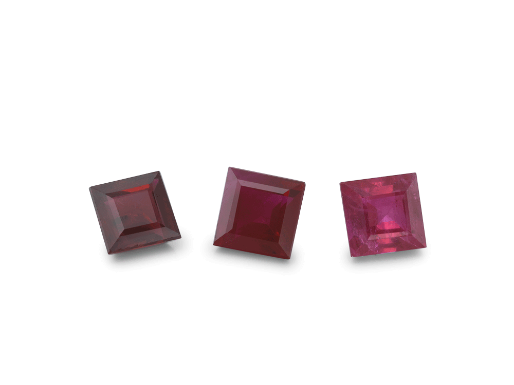 Ruby 3.50mm Square Carre Mid Red