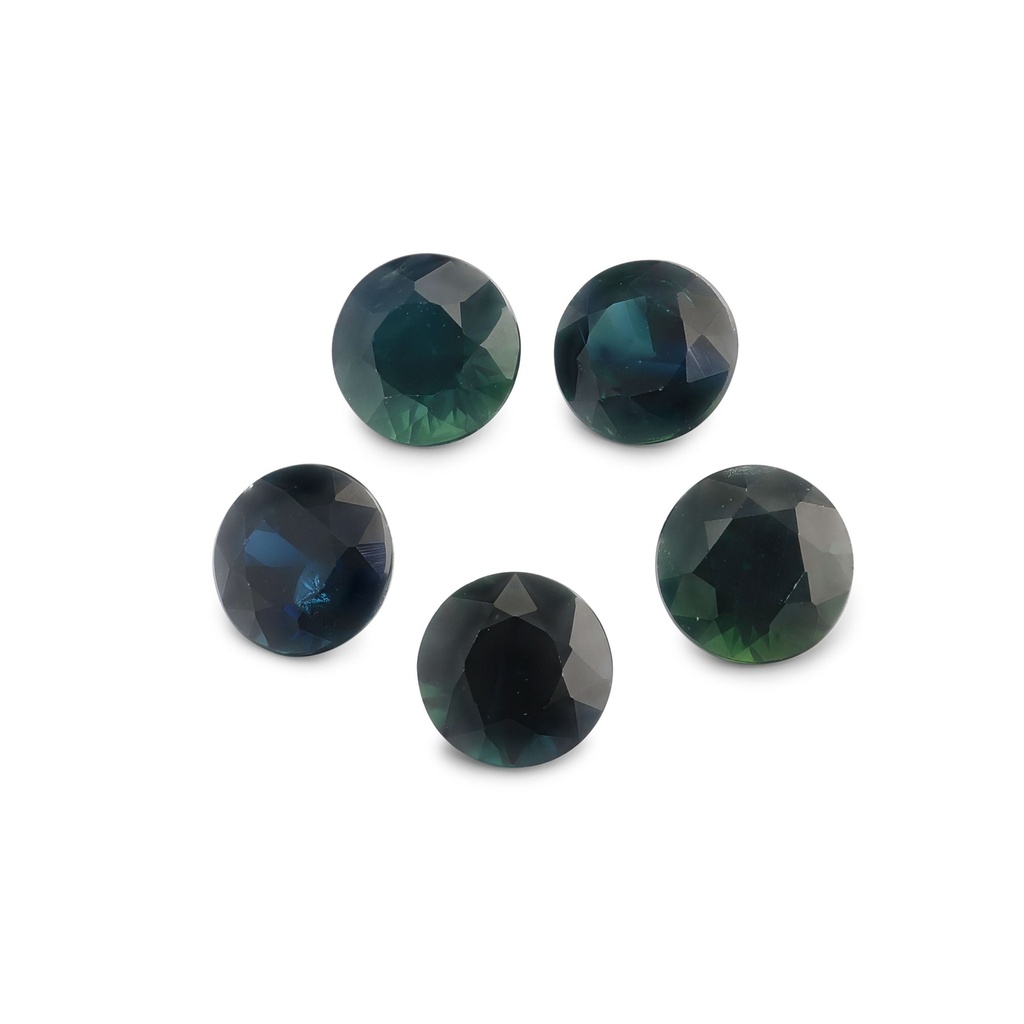 Blue Sapphire 3.3-3.5mm Round Dark Set of 5