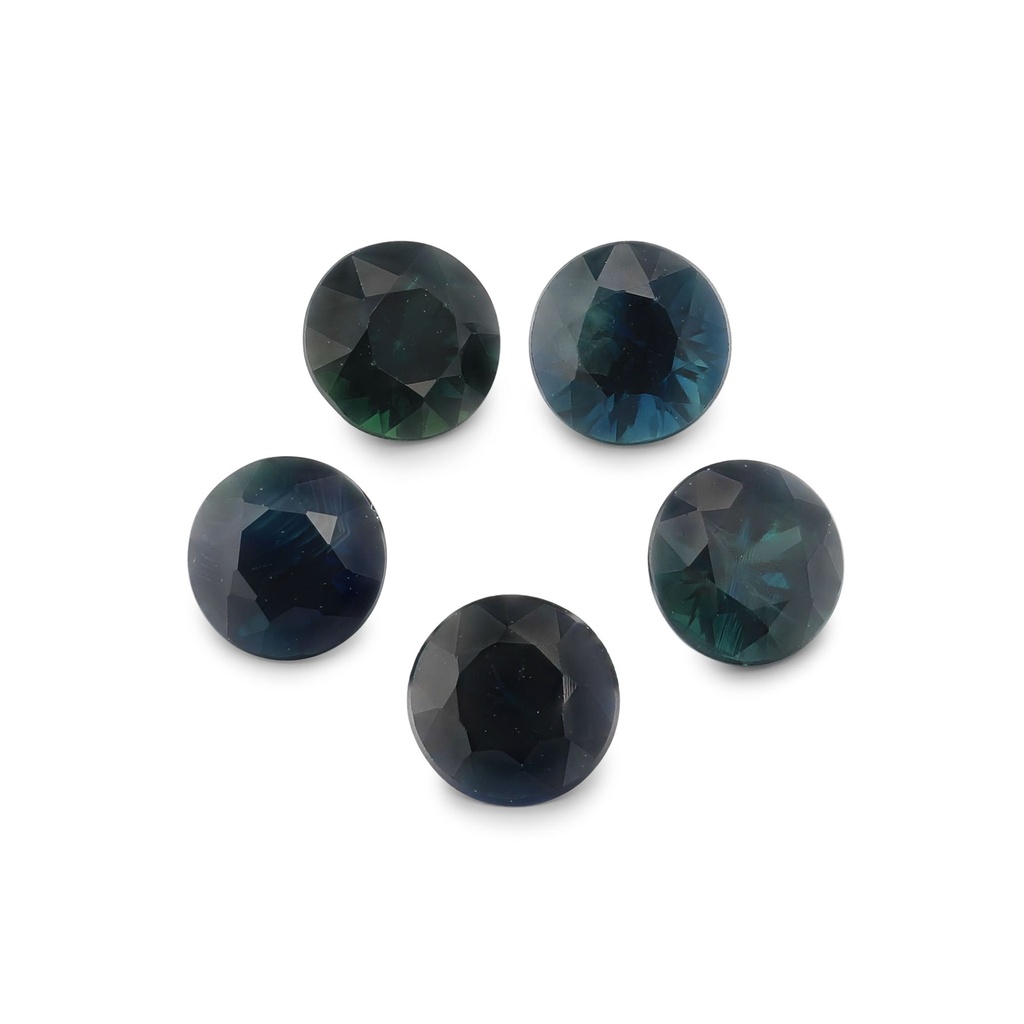 Blue Sapphire 3.25mm +/- Round Dark Set of 5