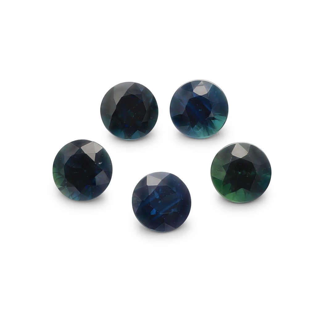 [SARB0325X1] Blue Sapphire 3.2mm +/- Round Dark Set of 5