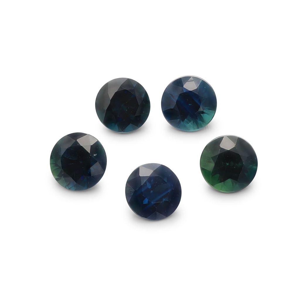 Blue Sapphire 3.2mm +/- Round Dark Set of 5