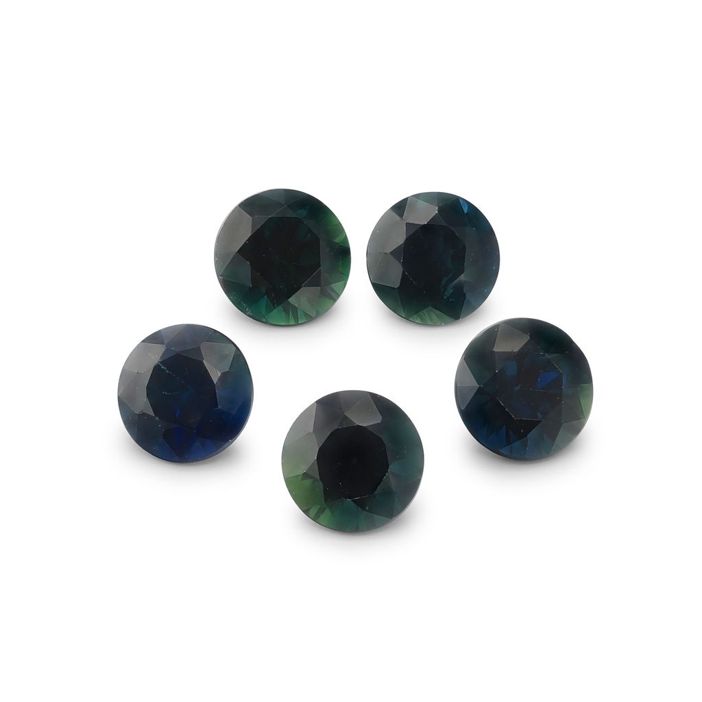 Blue Sapphire 3.3-3.4mm Round Dark Set of 5