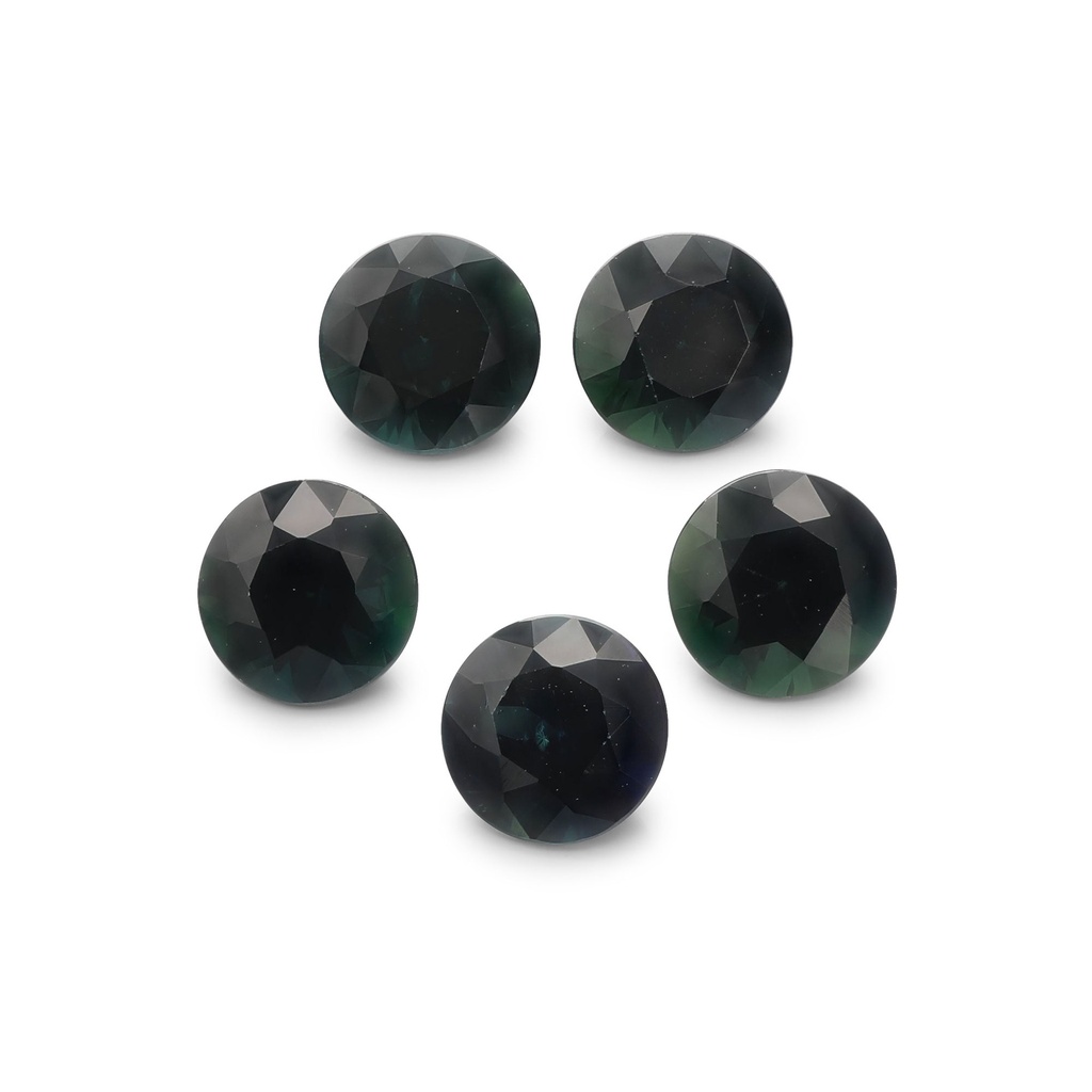 [SARB0350X2] Blue Sapphire 3.50mm +/- Round Dark Set of 5