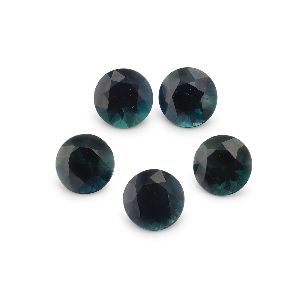 [SARB0375X2] Blue Sapphire 3.75mm +/- Round Dark Set of 5