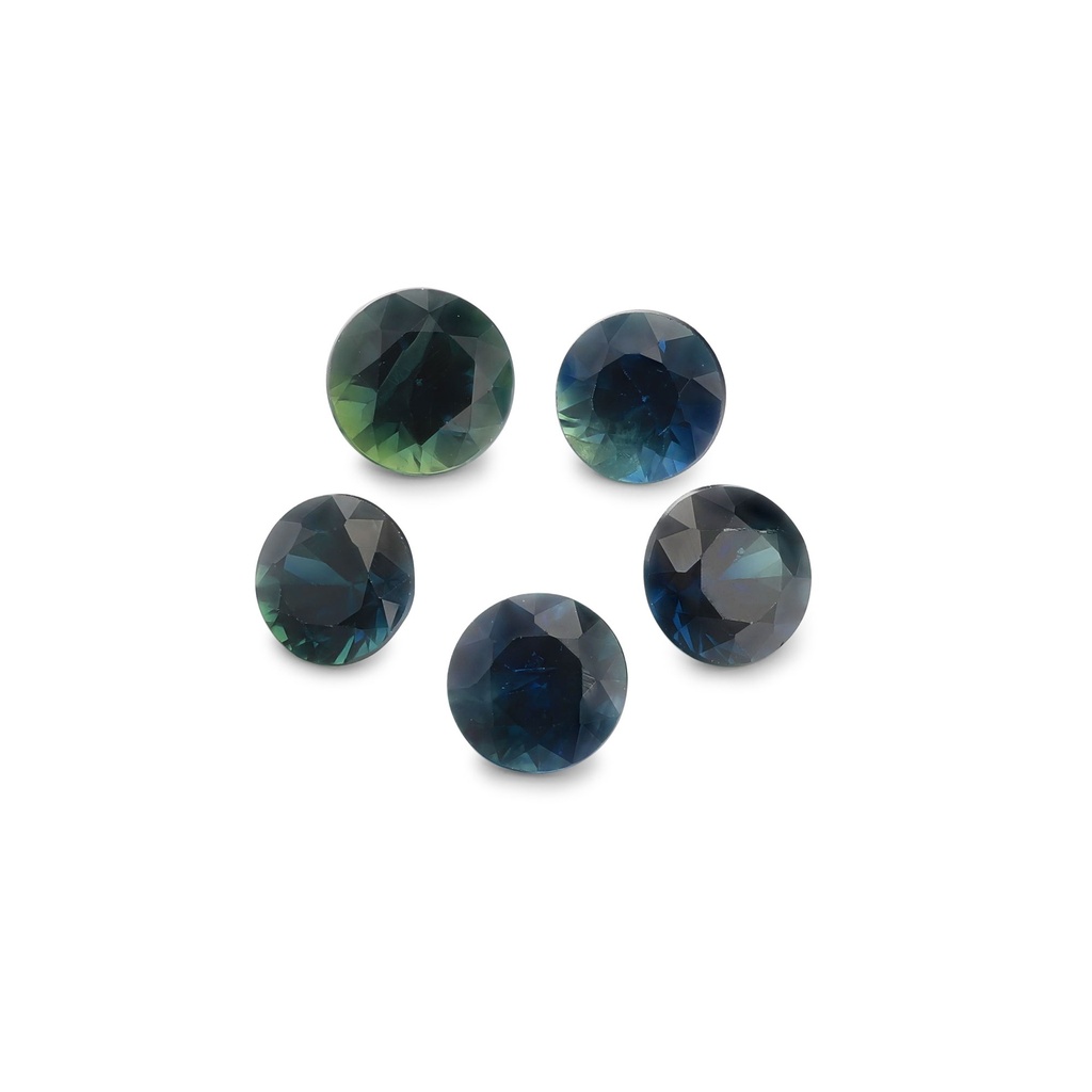 [SARB0325X3] Blue Sapphire 3.1-3.5mm Round Dark Set of 5