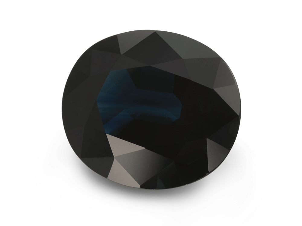 Sapphire 10.7x9.5mm Oval Blue Black