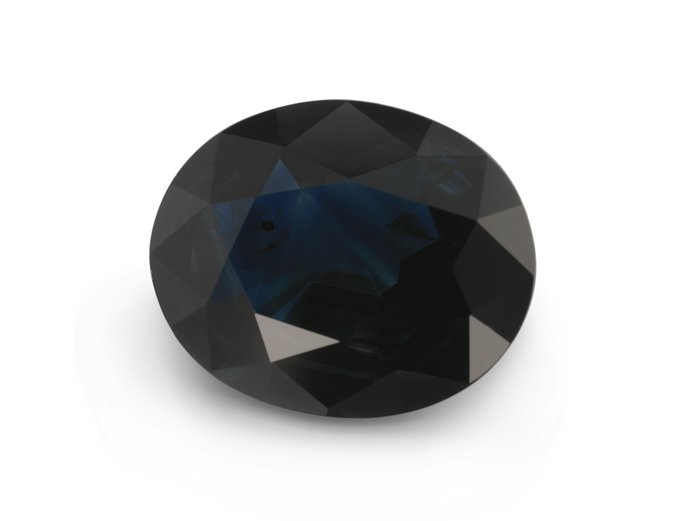 Sapphire 9.4x7.6mm Oval Blue Black