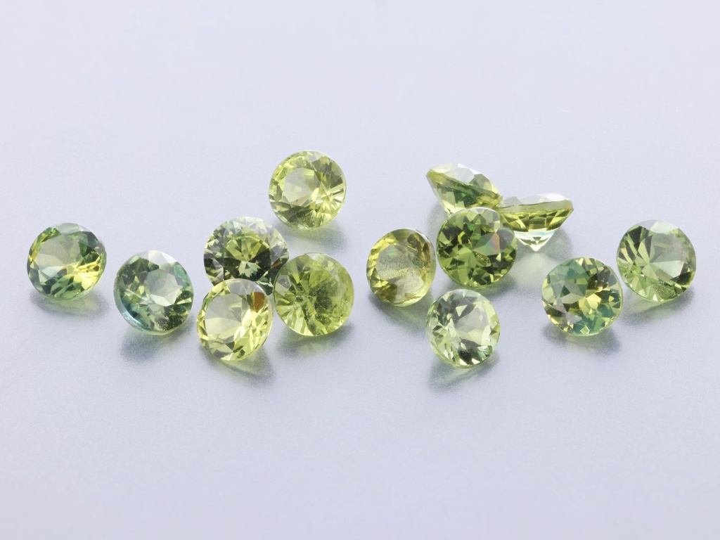 [SMRB0300A] Parti Sapphire 3.00mm Round Yellow Green