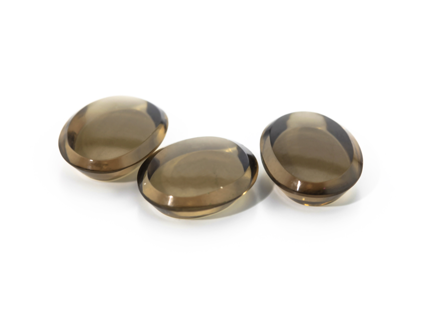 [QSVT1008P1] Smoky Quartz 10x8mm Oval Buff Top Flat Back