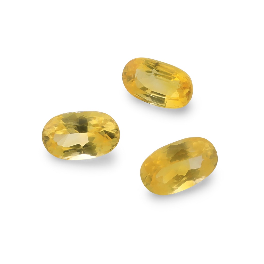 Yellow Sapphire 4.5x4mm - 3.3x4mm Oval Set of 3