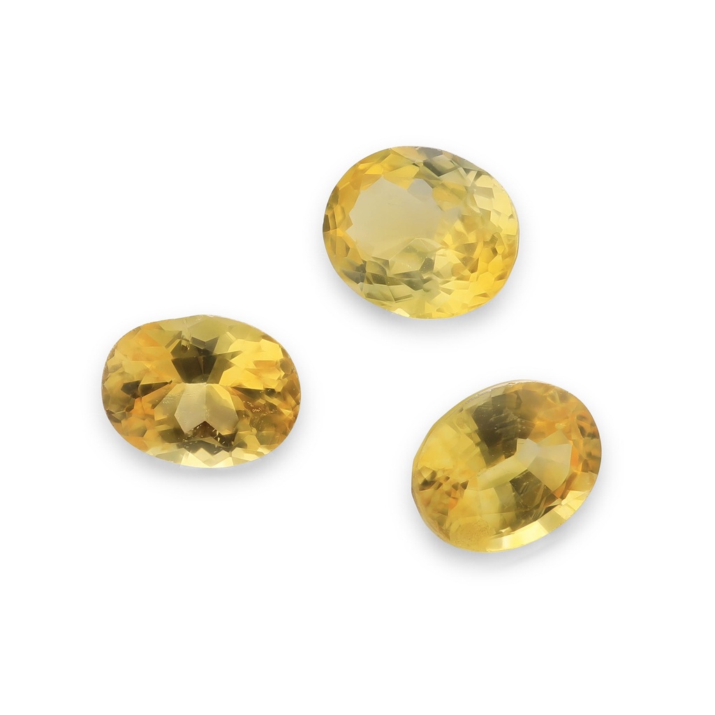 Yellow Sapphire 5x4mm-5.3x4.3mm Oval Set of 3