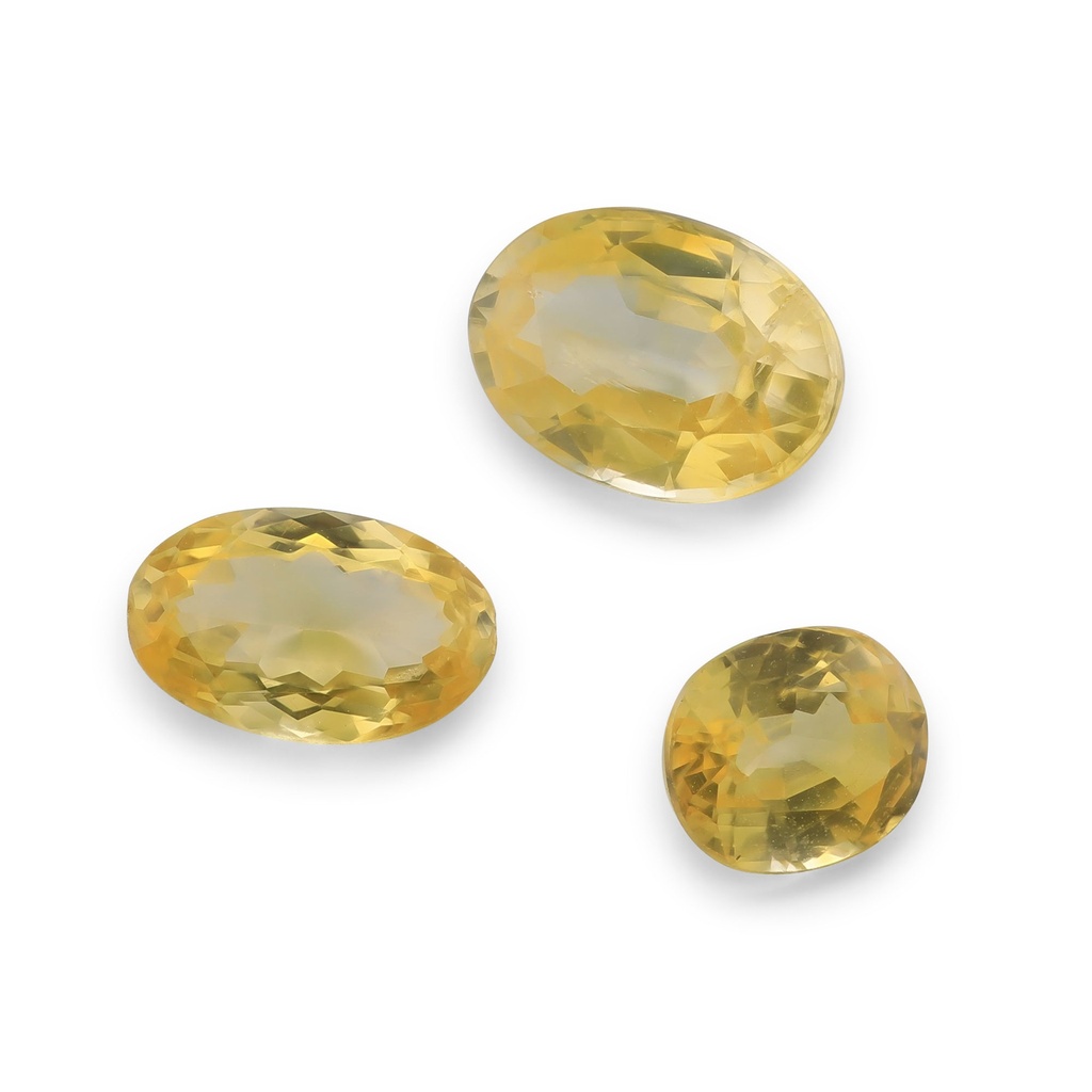 Yellow Sapphire 4.5x3.9mm - 6.3x4.5mm Oval Set of 3