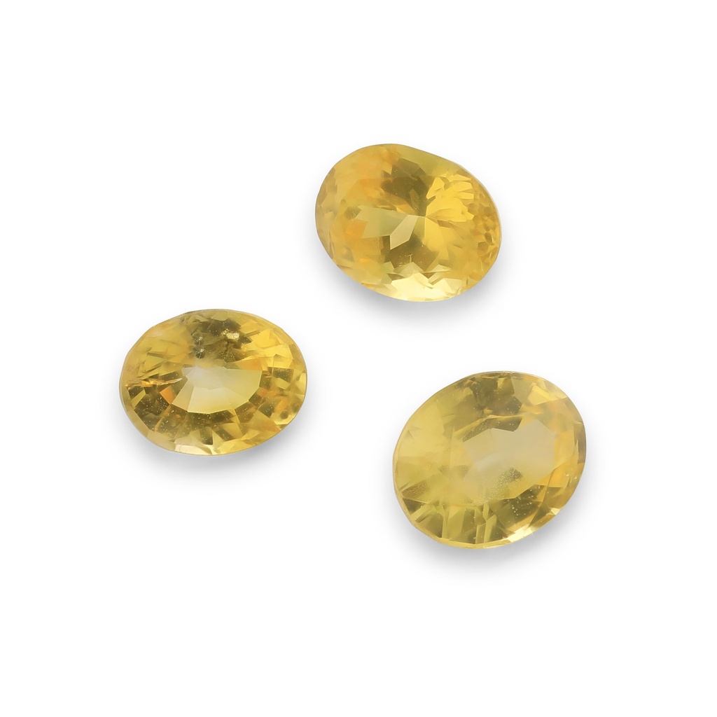 Yellow Sapphire 4.5x3.5mm - 5x4mm Oval Set of 3