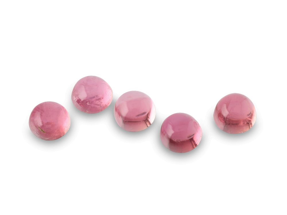 Pink Tourmaline 3.5mm Round Cabochon 1st Grade