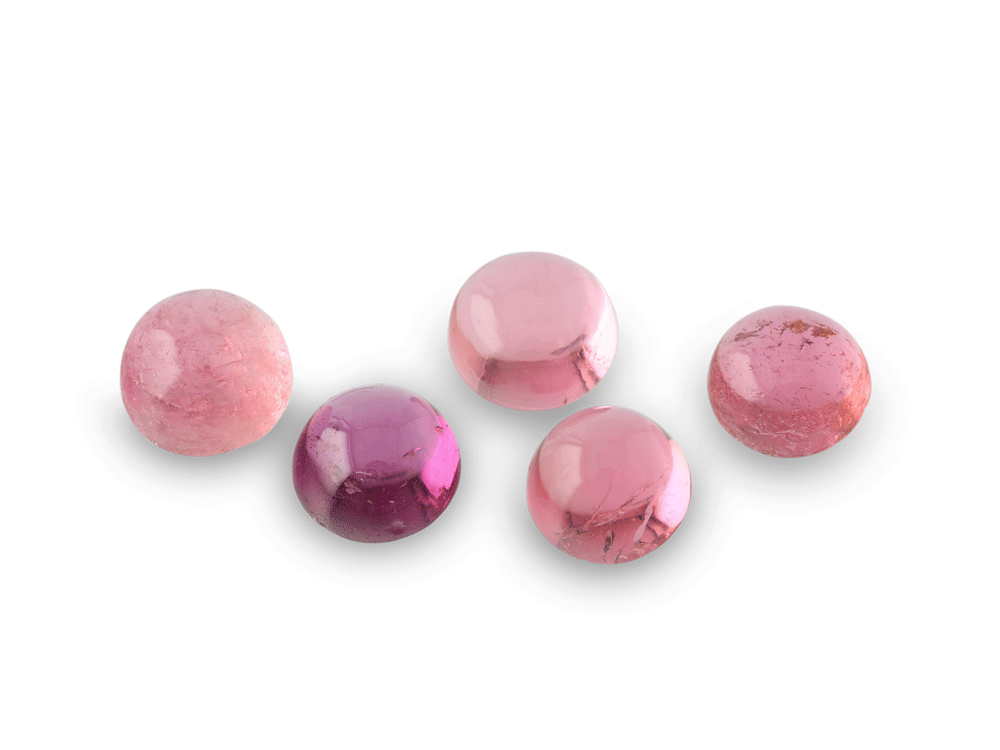 [UPRC0400] Pink Tourmaline 4.00mm Round Cabochon