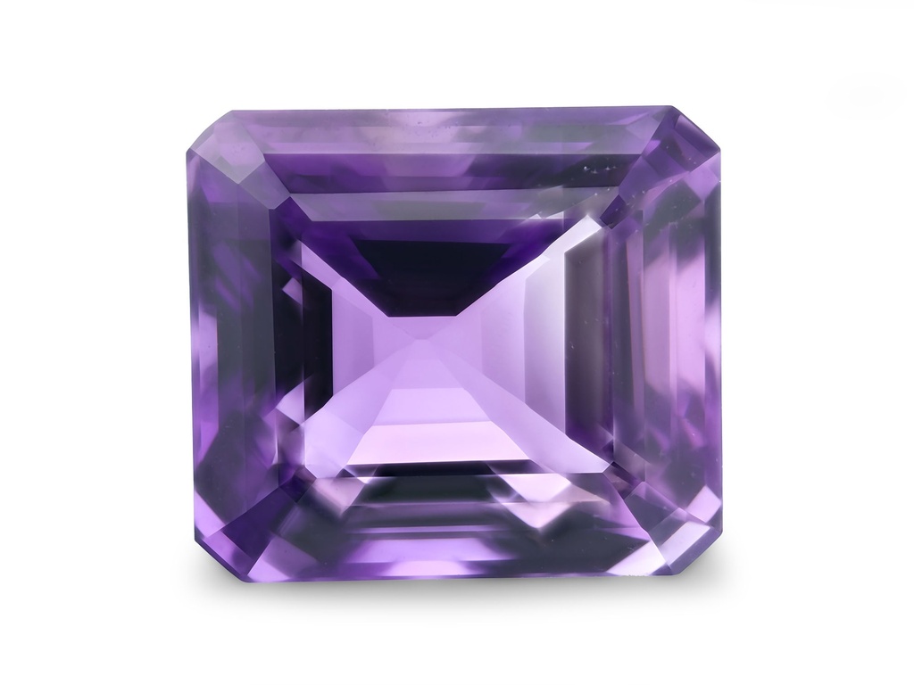 Amethyst Dk 14.3x13.2mm Emerald Cut  Deep Cut