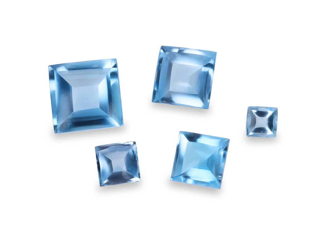 [TMQC0350] Topaz 3.50mm Square Cabochon Medium Blue