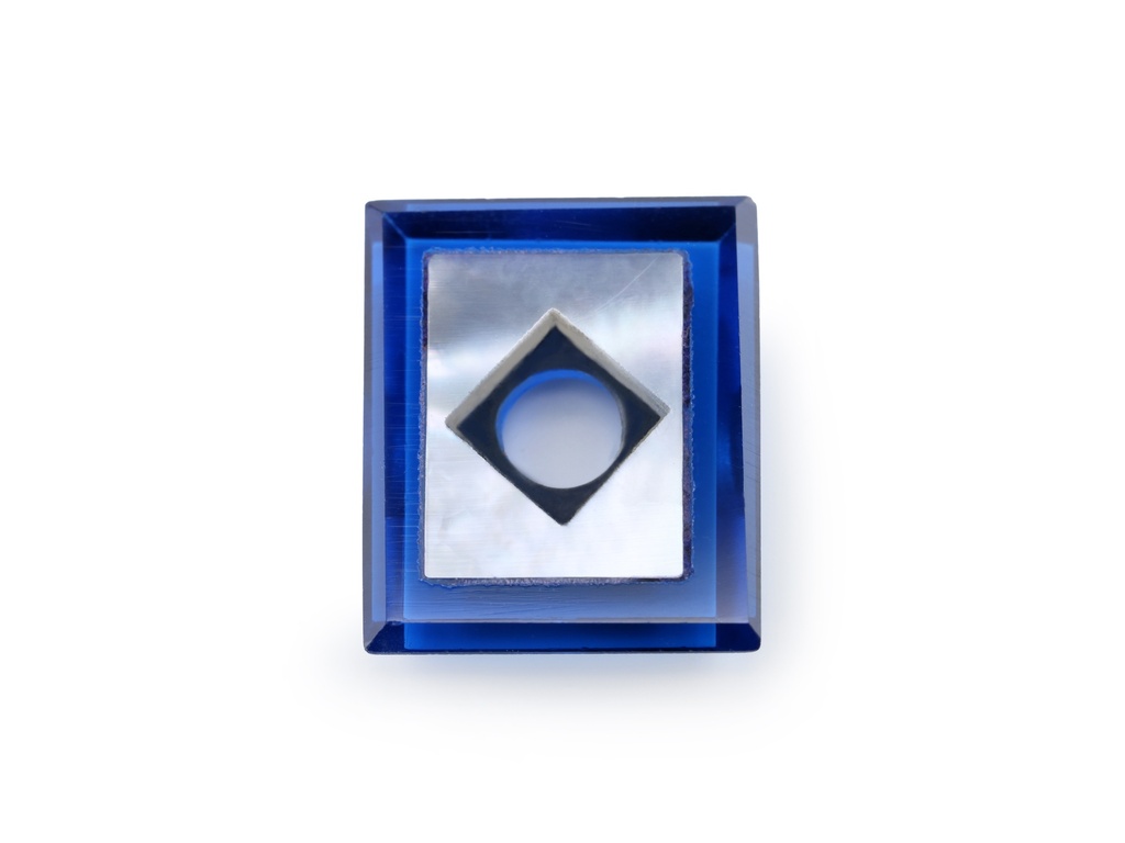 [MBBW1210C11] Synthetic/Lab Grown Spinel MOP 12x10mm Baguette Countersunk Center Drilled #1 Cobalt Blue