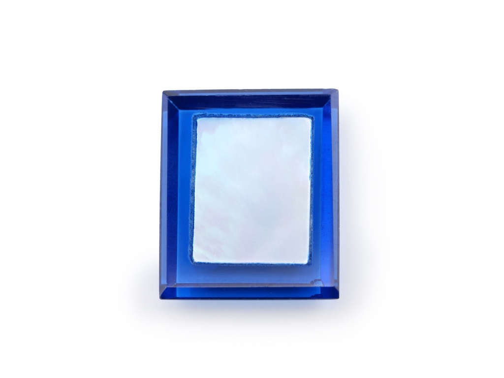 [MBBT1210C1] Synthetic/Lab Grown Spinel MOP 12x10mm Rectangle Buff Top #15 Cobalt Blue