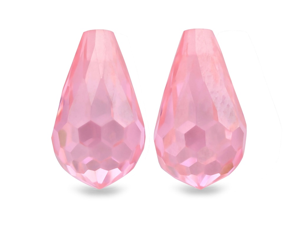 Cubic Zirconia 8x5mm Briolette Pink