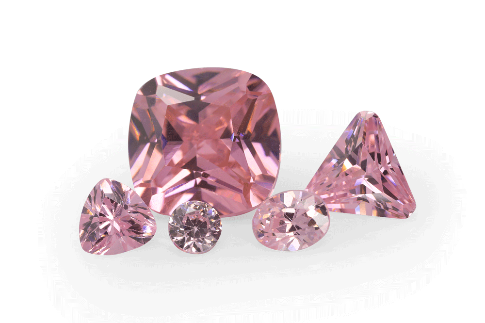 Cubic Zirconia 6mm Triangle Pink