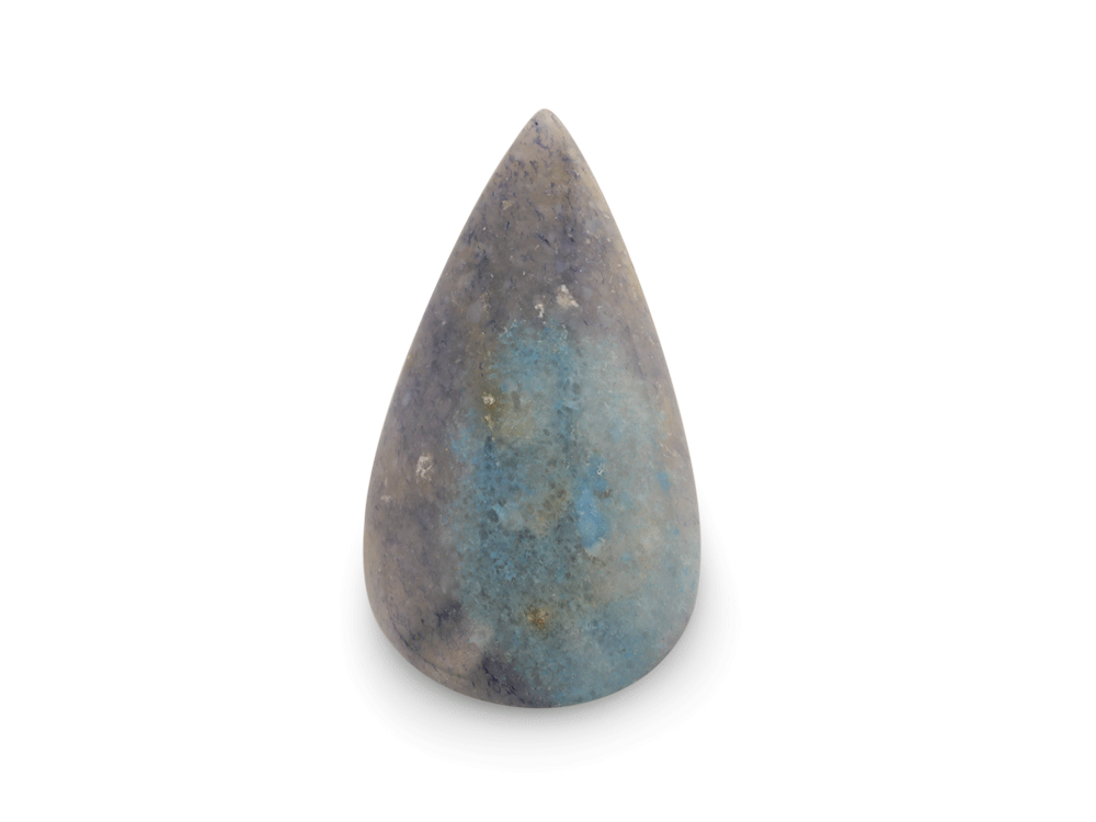 Quartz w Blue Troilite/Purple Lazulite 32x18.1mm Pear Shape Cabochon