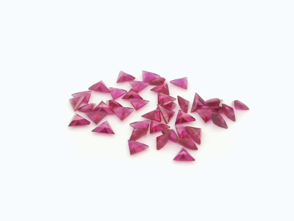 Synthetic Ruby 3.00mm Triangle Pink Red