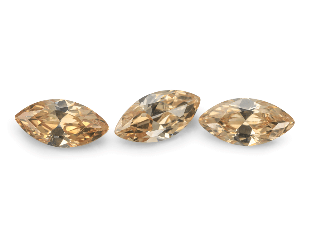Cubic Zirconia 7x3.5mm Marquise Champagne