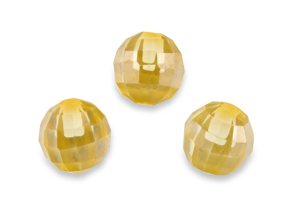 Cubic Zirconia 6.00mm Ball Faceted HD Yellow