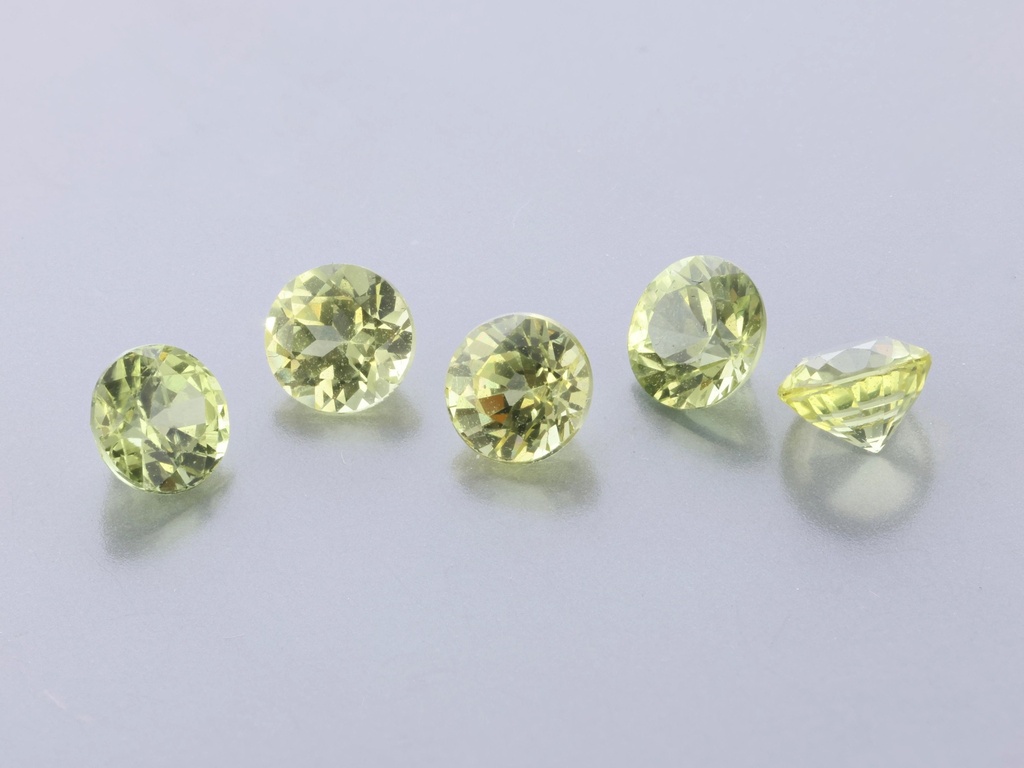 [SYS3041] Yellow Sapphire 3.5mm +/- Round Set of 5