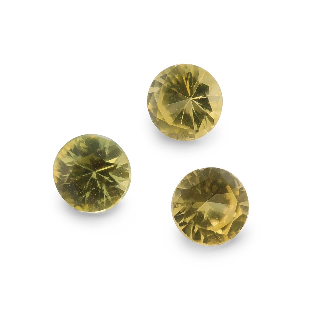 Yellow Sapphire 3.75mm +/- Round Set of 3