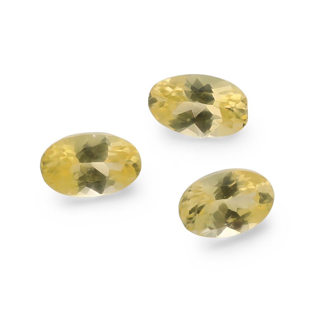Yellow Sapphire 4.5x3mm +/- Oval Set of 3